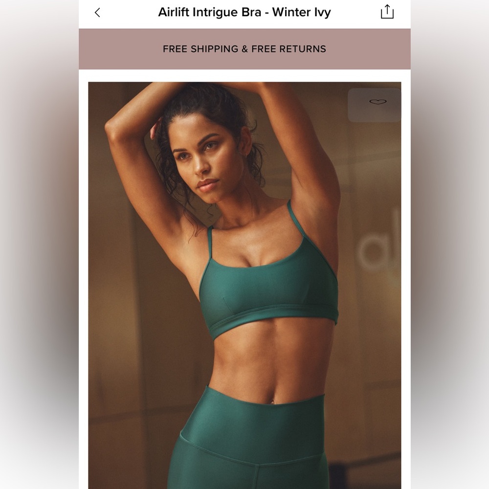 ALO airlift intrigue bra Winter Green